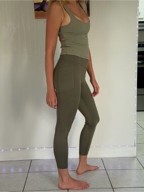 VSX Olive Green High-Waist Pocket Leggings